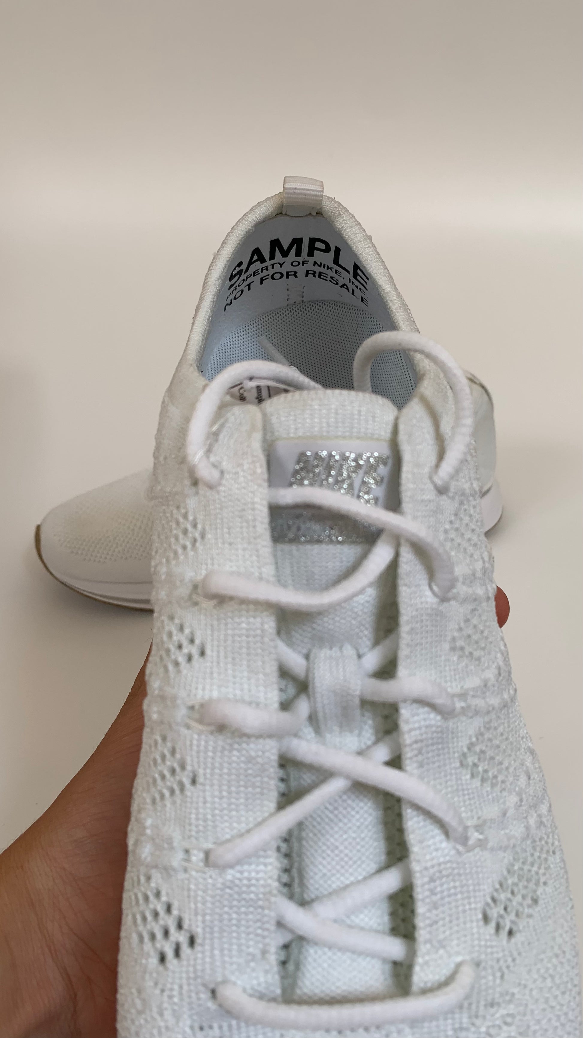 Nike Flyknit Trainer Triple White Silver Unreleased SAMPLE